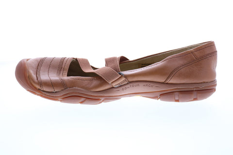 Keen Rivington II 1014737 Womens Brown Leather Slip On Ballet Flats Shoes
