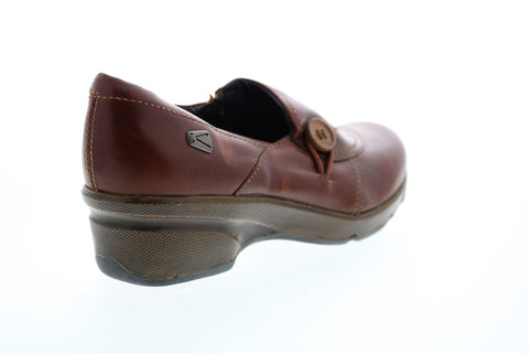 Keen Mora Button 1015038 Womens Brown Leather Slip On Loafer Flats Shoes