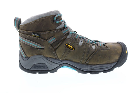 Keen Detroit XT 1020090 Womens Green Wide Leather Lace Up Work Boots