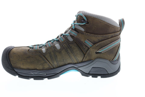 Keen Detroit XT 1020090 Womens Green Wide Leather Lace Up Work Boots