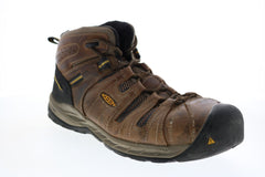 Keen Flint II 1023228 Mens Brown Extra Wide 2E Leather Lace Up Work Boots