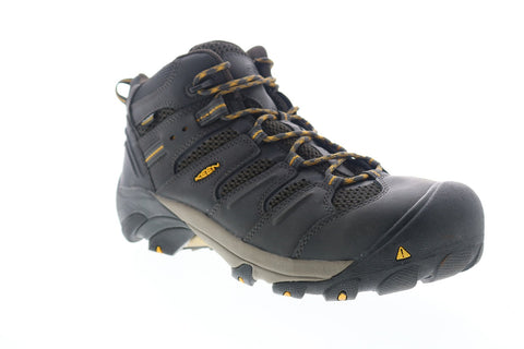 Keen Lansing Mid 1018079 Mens Black Leather Lace Up Work Boots