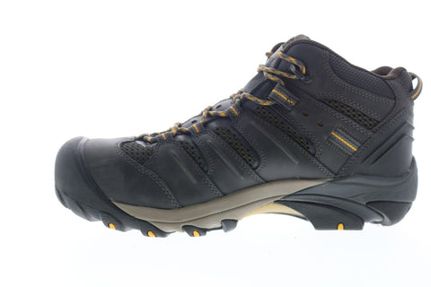 Keen Lansing Mid 1018079 Mens Black Leather Lace Up Work Boots