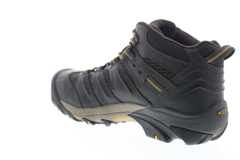 Keen Lansing Mid 1018079 Mens Black Leather Lace Up Work Boots Shoes