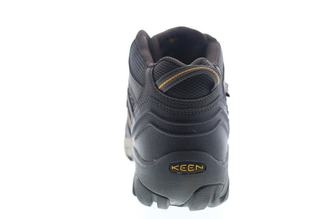 Keen Lansing Mid 1018079 Mens Black Leather Lace Up Work Boots
