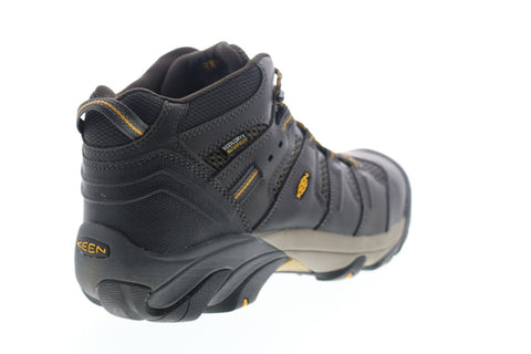Keen Lansing Mid 1018079 Mens Black Leather Lace Up Work Boots