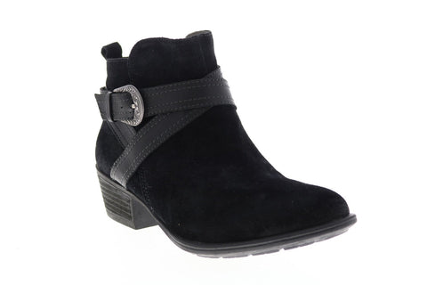 Earth Inc. Peak Porter Suede Womens Black Suede Zipper Ankle & Booties Boots