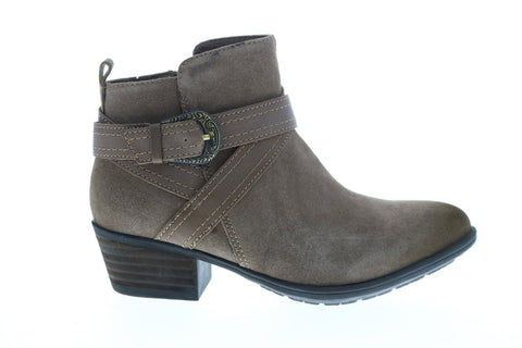 Earth Inc. Peak Porter Suede Womens Brown Suede Zipper Ankle & Booties Boots