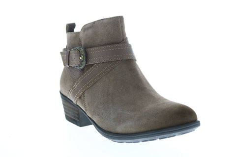 Earth Inc. Peak Porter Suede Womens Brown Suede Zipper Ankle & Booties Boots
