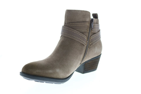 Earth Inc. Peak Porter Suede Womens Brown Suede Zipper Ankle & Booties Boots