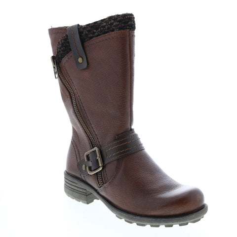 Earth Origins Presley Womens Brown Leather Zipper Casual Dress Boots
