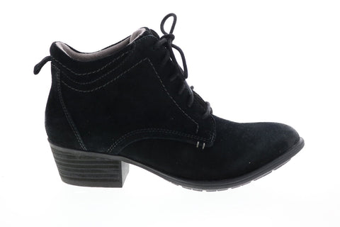 Earth Inc. Peak Provo Suede Womens Black Suede Lace Up Ankle & Booties Boots