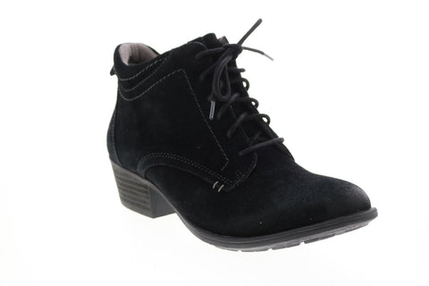 Earth Inc. Peak Provo Suede Womens Black Suede Lace Up Ankle & Booties Boots