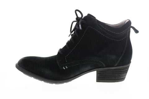 Earth Inc. Peak Provo Suede Womens Black Suede Lace Up Ankle & Booties Boots