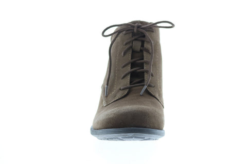 Earth Inc. Peak Provo Suede Womens Brown Suede Lace Up Ankle & Booties Boots