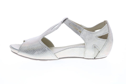 Earthies Ponza T-Strap PONZA-WTO Womens White Synthetic Strap Sandals Shoes