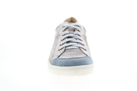 Earth Inc. Quince Womens Gray Leather Lace Up Lifestyle Sneakers Shoes