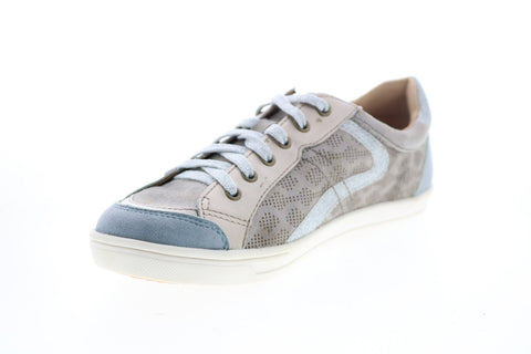 Earth Inc. Quince Womens Gray Leather Lace Up Lifestyle Sneakers Shoes