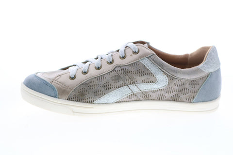 Earth Inc. Quince Womens Gray Leather Lace Up Lifestyle Sneakers Shoes