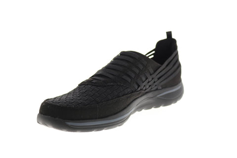 Earth Inc. Rapid Slip On Womens Black Leather Lifestyle Sneakers Shoes