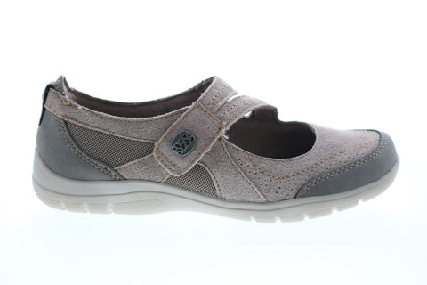 Earth Origins Rapid Troy Womens Brown Suede Strap Mary Jane Flats Shoes