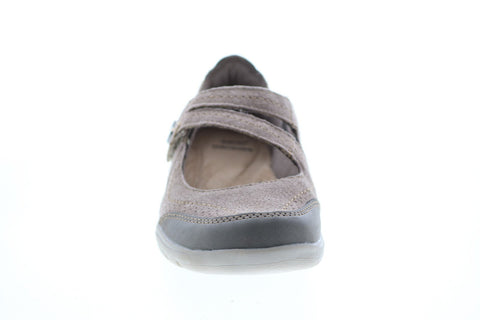 Earth Origins Rapid Troy Womens Brown Suede Strap Mary Jane Flats Shoes