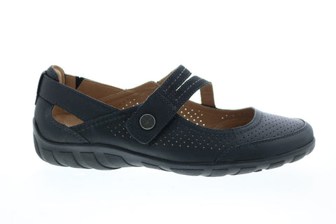 Earth Origins Remy Womens Black Wide Leather Slip On Mary Jane Flats Shoes