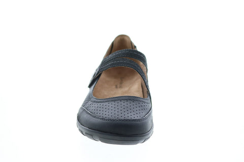 Earth Origins Remy Womens Black Wide Leather Slip On Mary Jane Flats Shoes