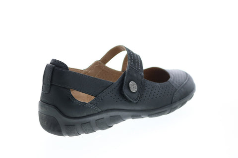 Earth Origins Remy Womens Black Wide Leather Slip On Mary Jane Flats Shoes