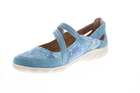 Earth Origins Remy Womens Blue Wide Suede Slip On Mary Jane Flats Shoes