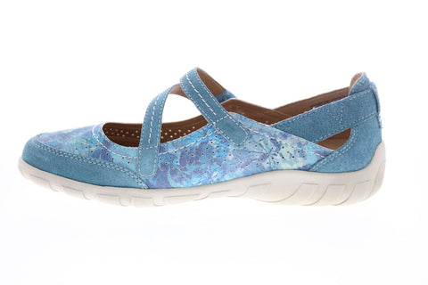 Earth Origins Remy Womens Blue Wide Suede Slip On Mary Jane Flats Shoes