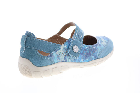 Earth Origins Remy Womens Blue Wide Suede Slip On Mary Jane Flats Shoes