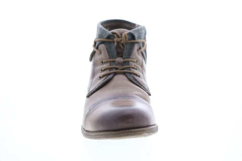 Earth Inc. Rexford Tie Boot Womens Brown Leather Zipper Ankle & Booties Boots