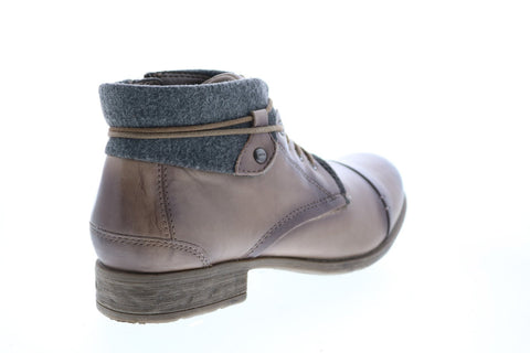 Earth Inc. Rexford Tie Boot Womens Brown Leather Zipper Ankle & Booties Boots