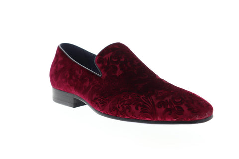 Robert Graham Cedric RG5242S Mens Red Canvas Casual Slip On Loafers Shoes