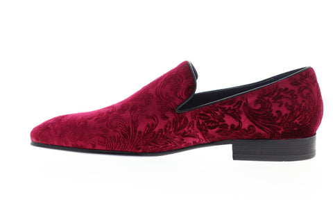 Robert Graham Cedric RG5242S Mens Red Canvas Casual Slip On Loafers Shoes