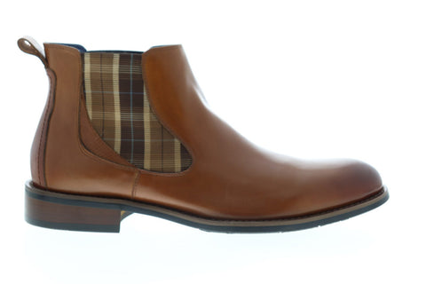 Robert Graham Baum RG5254B Mens Brown Leather Slip On Chelsea Boots Shoes Shoes
