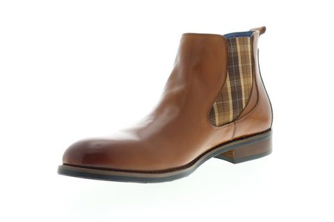 Robert Graham Baum RG5254B Mens Brown Leather Slip On Chelsea Boots Shoes Shoes