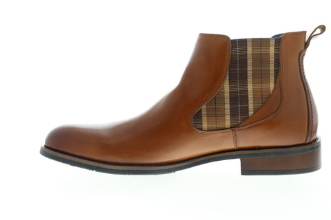 Robert Graham Baum RG5254B Mens Brown Leather Slip On Chelsea Boots Shoes Shoes