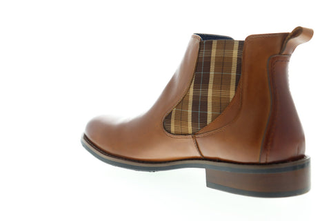 Robert Graham Baum RG5254B Mens Brown Leather Slip On Chelsea Boots Shoes Shoes