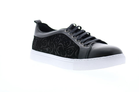 Robert Graham Creed RG5278L Mens Black Leather Lace Up Lifestyle Sneakers Shoes
