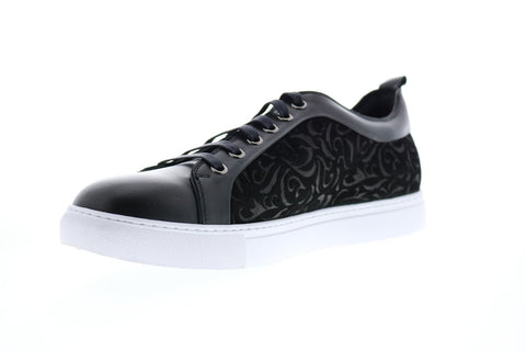 Robert Graham Creed RG5278L Mens Black Leather Lace Up Lifestyle Sneakers Shoes