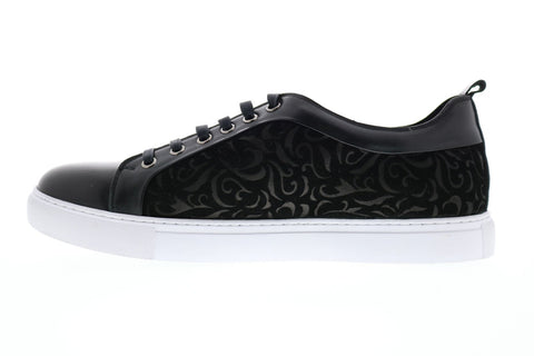 Robert Graham Creed RG5278L Mens Black Leather Lace Up Lifestyle Sneakers Shoes