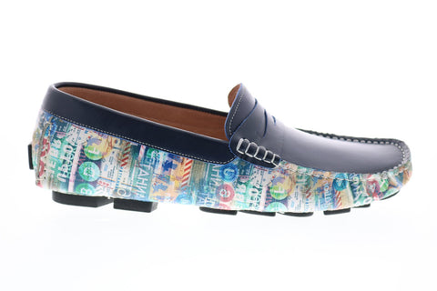 Robert Graham Goldrush RG5305S Mens Blue Loafers & Slip Ons Moccasin Shoes