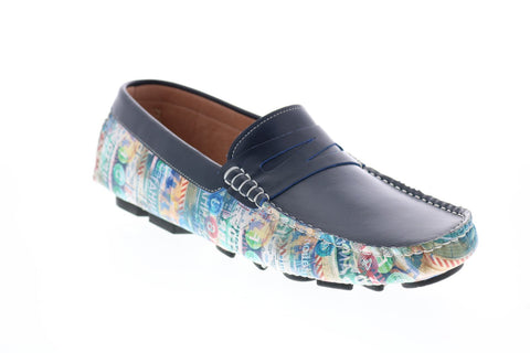 Robert Graham Goldrush RG5305S Mens Blue Loafers & Slip Ons Moccasin Shoes