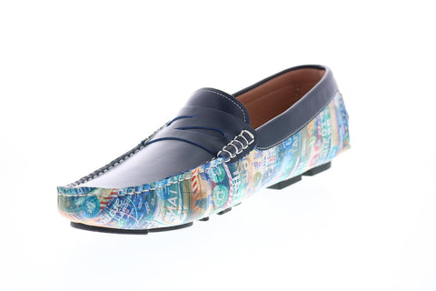 Robert Graham Goldrush RG5305S Mens Blue Loafers & Slip Ons Moccasin Shoes