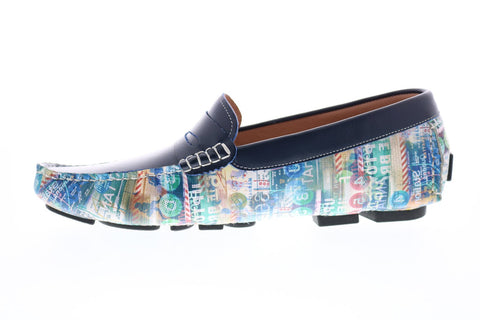 Robert Graham Goldrush RG5305S Mens Blue Loafers & Slip Ons Moccasin Shoes
