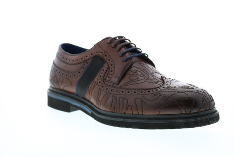 Robert Graham Gene RG5310C Mens Brown Leather Wingtip & Brogue Oxfords & Lace Ups Shoes
