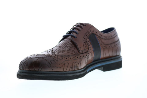 Robert Graham Gene RG5310C Mens Brown Leather Wingtip & Brogue Oxfords & Lace Ups Shoes