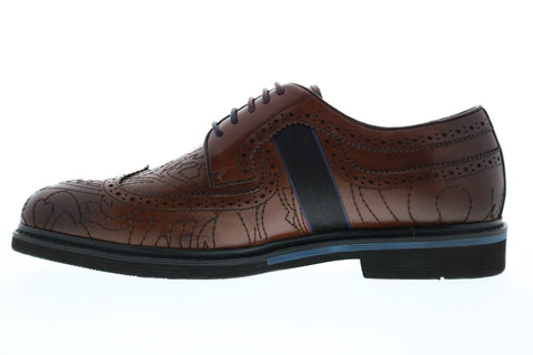 Robert Graham Gene RG5310C Mens Brown Leather Wingtip & Brogue Oxfords & Lace Ups Shoes
